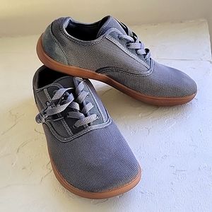 Men's Casual Gray Canvas Sneakers with Brown Sole